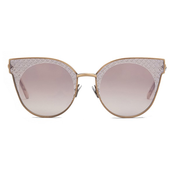 Bottega Veneta - Cross Metal Cat Eye Sunglasses - Bronze - Sunglasses - Bottega Veneta Eyewear