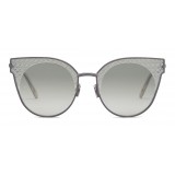 Bottega Veneta - Cross Metal Cat Eye Sunglasses - Ruthenium Green - Sunglasses - Bottega Veneta Eyewear