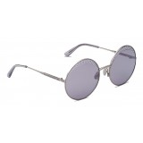 Bottega Veneta - Cross Metal Round Sunglasses - Silver Grey - Sunglasses - Bottega Veneta Eyewear