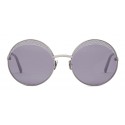 Bottega Veneta - Cross Metal Round Sunglasses - Silver Grey - Sunglasses - Bottega Veneta Eyewear