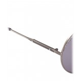 Bottega Veneta - Cross Metal Round Sunglasses - Silver Grey - Sunglasses - Bottega Veneta Eyewear