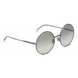 Bottega Veneta - Cross Metal Round Sunglasses - Ruthenium Green - Sunglasses - Bottega Veneta Eyewear