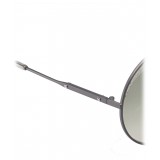 Bottega Veneta - Cross Metal Round Sunglasses - Ruthenium Green - Sunglasses - Bottega Veneta Eyewear