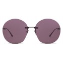 Bottega Veneta - Metal Round Oversize Sunglasses - Silver Red - Sunglasses - Bottega Veneta Eyewear