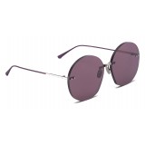 Bottega Veneta - Metal Round Oversize Sunglasses - Silver Red - Sunglasses - Bottega Veneta Eyewear