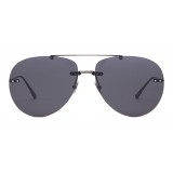 Bottega Veneta - Metal Aviator Sunglasses - Silver Grey - Sunglasses - Bottega Veneta Eyewear