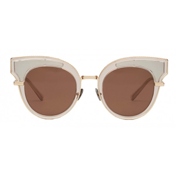 Bottega Veneta - Acetate Cat Eye Sunglasses - Transparent Light Honey - Sunglasses - Bottega Veneta Eyewear