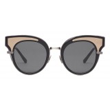 Bottega Veneta - Acetate Transparent Shiny Black Cat Eye Sunglasses - Sunglasses - Bottega Veneta Eyewear