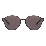 Bottega Veneta - Cross Metal Cat Eye Sunglasses - Black Grey - Sunglasses - Bottega Veneta Eyewear