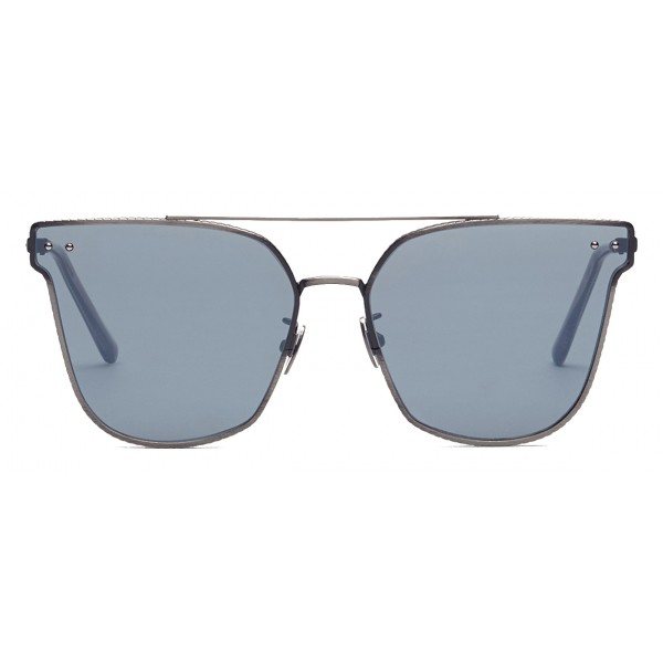 Bottega Veneta - Cross Metal Square Sunglasses - Black Grey - Sunglasses - Bottega Veneta Eyewear