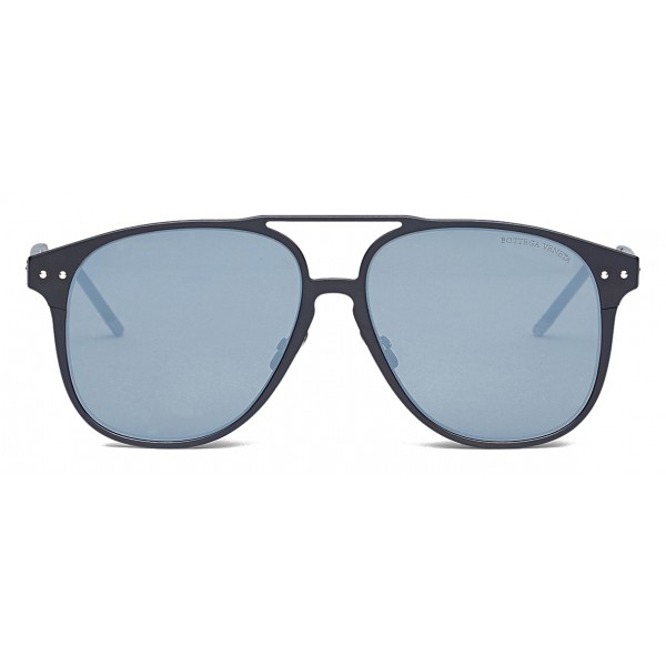 Bottega Veneta - Alluminium Aviator Sunglasses - Black Gray - Sunglasses - Bottega Veneta Eyewear