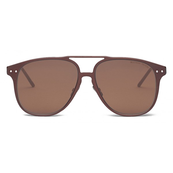 Bottega Veneta - Alluminium Aviator Sunglasses - Brown Havana - Sunglasses - Bottega Veneta Eyewear