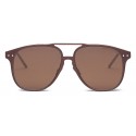 Bottega Veneta - Alluminium Aviator Sunglasses - Brown Havana - Sunglasses - Bottega Veneta Eyewear