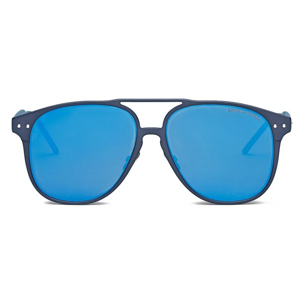 Bottega Veneta - Occhiali da Sole Aviator in Alluminio - Blue - Occhiali da Sole - Bottega Veneta Eyewear