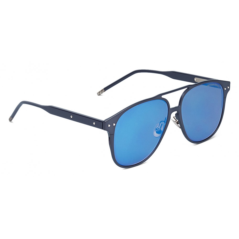 Bottega Veneta - Alluminium Aviator Sunglasses - Blue - Sunglasses ...