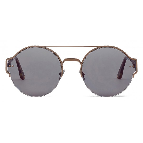 Bottega Veneta - Metal Classic Sunglasses Brunished - Antique Brass - Sunglasses - Bottega Veneta Eyewear