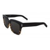 Yves Saint Laurent - Bold SL1 Sunglasses with Square Thick Frames and Nylon Lenses Black and Havana - Saint Laurent Eyewear
