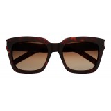 Yves Saint Laurent - Bold SL1 Sunglasses with Square Thick Brown Frames and Nylon Gradient Lenses- Saint Laurent Eyewear