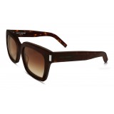Yves Saint Laurent - Bold SL1 Sunglasses with Square Thick Brown Frames and Nylon Gradient Lenses- Saint Laurent Eyewear