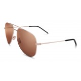 Yves Saint Laurent - Classic SL 11 Aviator Sunglasses with Double Metal Bridge - Champagne - Saint Laurent Eyewear