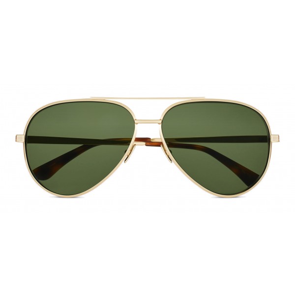 Yves Saint Laurent - Classic SL 11 Zero Aviator Sunglasses with Double Metal Bridge - Bright Gold - Saint Laurent Eyewear