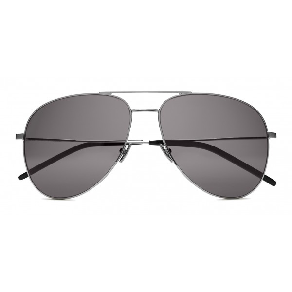 Yves Saint Laurent - Classic SL 11 Aviator Sunglasses with Iron Bridge - Oxidized Silver - Saint Laurent Eyewear