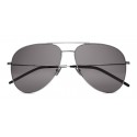 Yves Saint Laurent - Classic SL 11 Aviator Sunglasses with Iron Bridge - Oxidized Silver - Saint Laurent Eyewear
