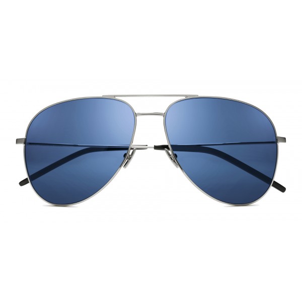 Yves Saint Laurent - Classic SL 11 Aviator Sunglasses with Double Metal Bridge - Palladium - Saint Laurent Eyewear