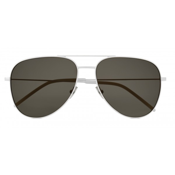 Yves Saint Laurent - Classic SL 11 Aviator Sunglasses with Double Metal Bridge - White - Saint Laurent Eyewear