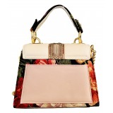 Kristina MC - Jewel Mini Bag - Clutch Bag with Chain - Leather Jaquard Fabric Trimmings - High Quality Leather Craft