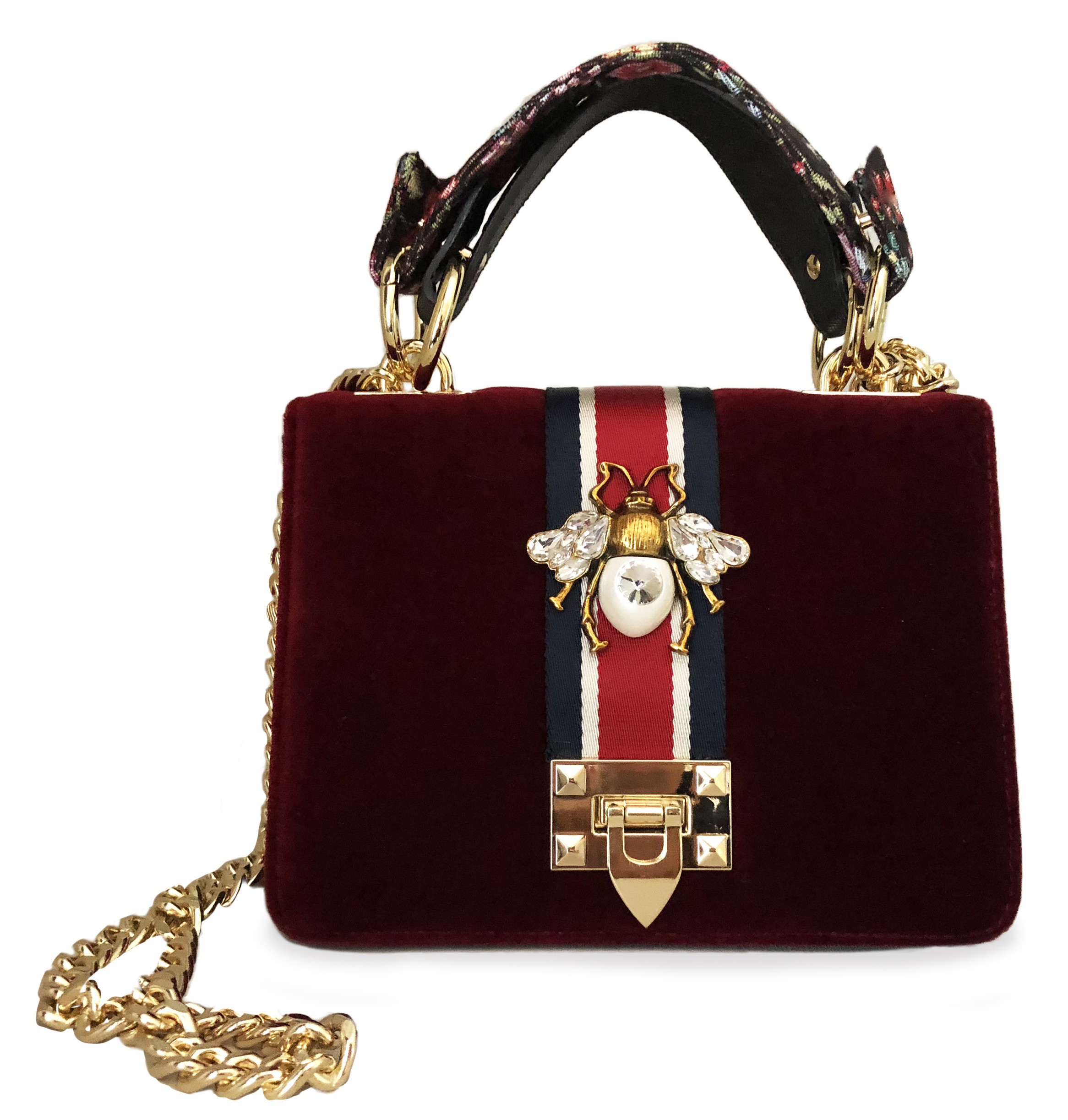 burgundy chain bag