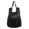 Kristina MC - Bucket Bag - Removable Handle and Shoulder Strap - Pleated Nappa Leather - High Quality Leather Craft