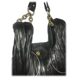 Kristina MC - Bucket Bag - Removable Handle and Shoulder Strap - Pleated Nappa Leather - High Quality Leather Craft