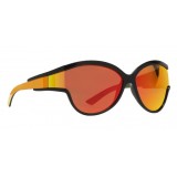 Balenciaga - Limited Round Sunglasses in Black Acetate with Orange Lenses - Sunglasses - Balenciaga Eyewear