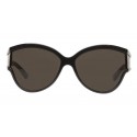 Balenciaga - Limited Round Sunglasses in Black Acetate with Black Lenses - Sunglasses - Balenciaga Eyewear