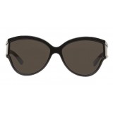 Balenciaga - Limited Round Sunglasses in Black Acetate with Black Lenses - Sunglasses - Balenciaga Eyewear