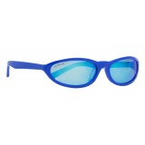 Balenciaga - Occhiali da Sole Neo Round in Acetato Blu Brillante con Lenti Blu Brillante - Occhiali da Sole - Balenciaga Eyewear