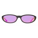Balenciaga - Neo Round Sunglasses in Black Acetate with Purple Lenses - Sunglasses - Balenciaga Eyewear