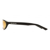 Balenciaga - Occhiali da Sole Neo Round in Acetato Nero con Lenti Rosa - Occhiali da Sole - Balenciaga Eyewear
