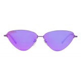 Balenciaga - Invisible Cat Sunglasses in Purple Metal with Purple Lenses - Sunglasses - Balenciaga Eyewear