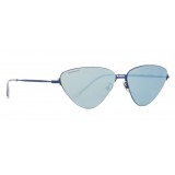Balenciaga - Invisible Cat Sunglasses in Blue Metal with Blue Lenses - Sunglasses - Balenciaga Eyewear