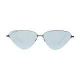 Balenciaga - Invisible Cat Sunglasses in Blue Metal with Blue Lenses - Sunglasses - Balenciaga Eyewear