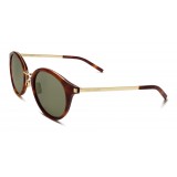 Yves Saint Laurent - Classic SL 57 Round Sunglasses with Metal Bridge - Light Havana - Saint Laurent Eyewear