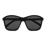 Yves Saint Laurent - Classic SL 258 Sunglasses with Square Frame Double Bridge - Black - Saint Laurent Eyewear