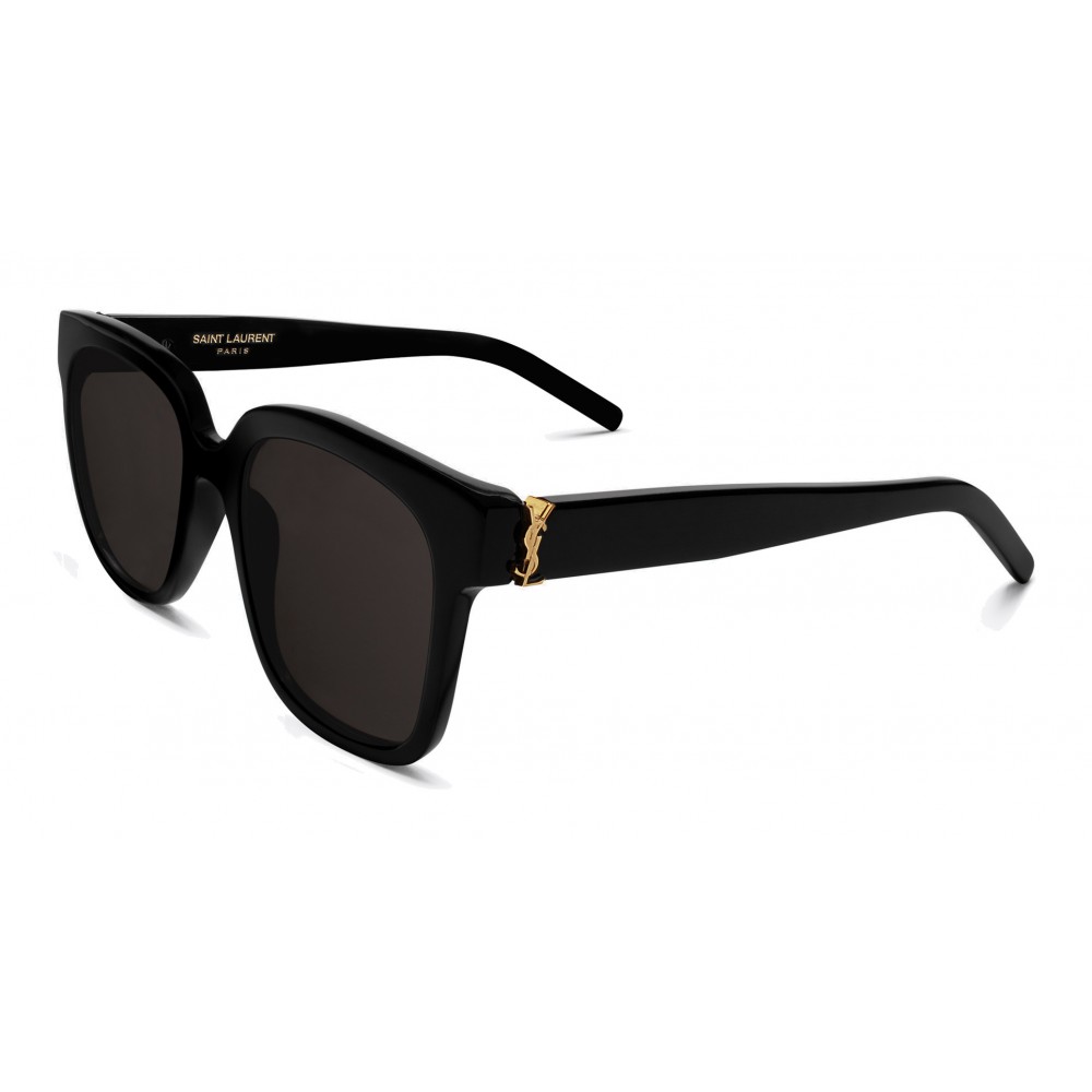 Yves Saint Laurent Monogramme SL M40 Cat Eye Sunglasses with Acetate Temples Black Gold