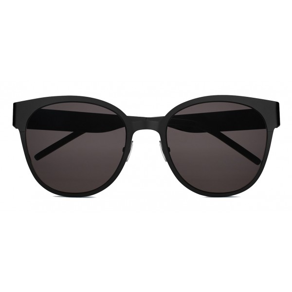 Yves Saint Laurent - Occhiali da Sole Monogramme SL M42 Rotondi con Aste in Acetato - Nero - Saint Laurent Eyewear