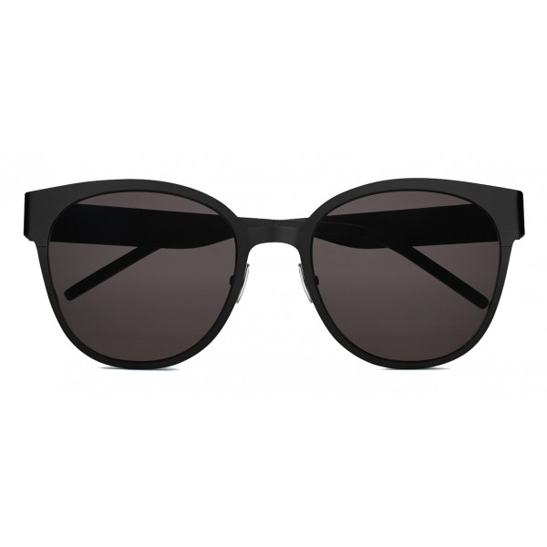 Saint Laurent Eyewear Monogram Round Sunglasses - Black