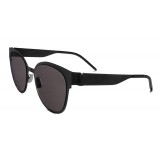Yves Saint Laurent - Monogramme SL M42 Round Sunglasses with Nylon Lenses and Acetate Temples - Black - Saint Laurent Eyewear