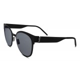 Yves Saint Laurent - Monogramme SL M42 Round Sunglasses with Nylon Lenses and Acetate Temples - Grey - Saint Laurent Eyewear