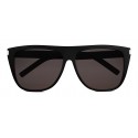 Yves Saint Laurent - New Wave SL 1/F Slim Sunglasses with Square Wellington Frame - Black - Saint Laurent Eyewear